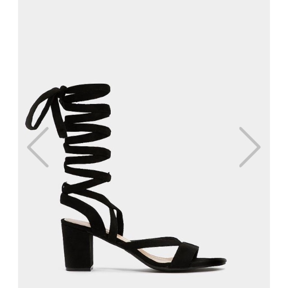 Lace up sandals in black suede - Picture 4 of 7
